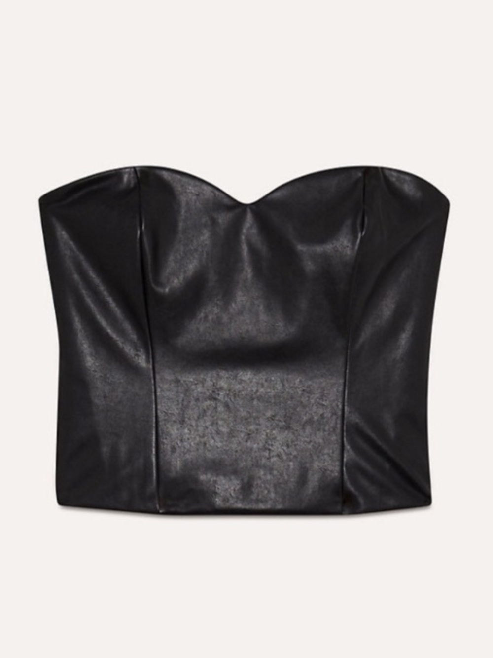 Aritzia Ten by Babaton Black Faux‎ Leather Bustier Strapless Corset 2